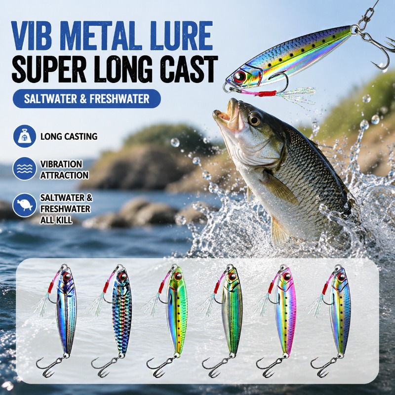 Fishing Lure Blade Bait - Metalowa przynęta wędkarska VIB drukowana w
