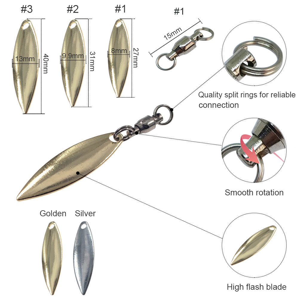 10 sztuk ostrza Willowleaf prz – Fishing Lure Blade Bait recenzja i cena